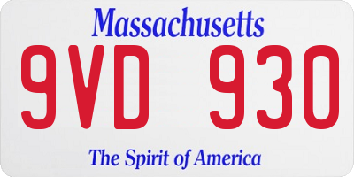 MA license plate 9VD930