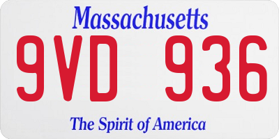 MA license plate 9VD936