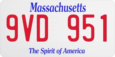 MA license plate 9VD951