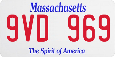 MA license plate 9VD969