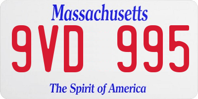 MA license plate 9VD995