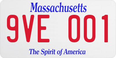 MA license plate 9VE001