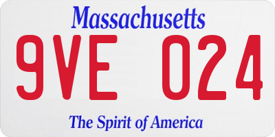 MA license plate 9VE024