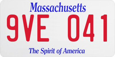 MA license plate 9VE041
