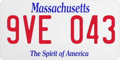 MA license plate 9VE043