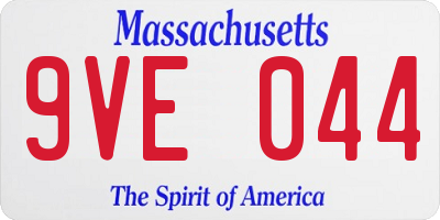 MA license plate 9VE044