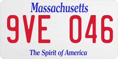 MA license plate 9VE046