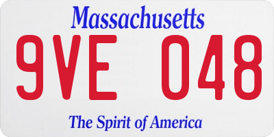 MA license plate 9VE048