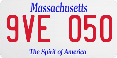 MA license plate 9VE050