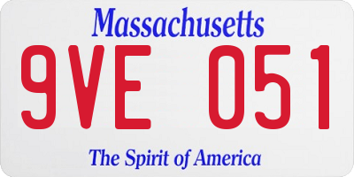MA license plate 9VE051