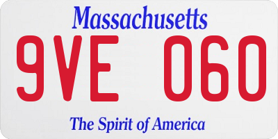 MA license plate 9VE060