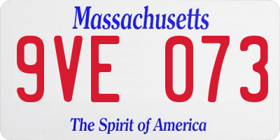 MA license plate 9VE073