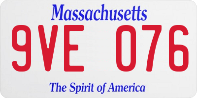 MA license plate 9VE076