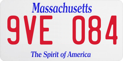 MA license plate 9VE084