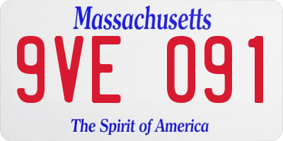 MA license plate 9VE091