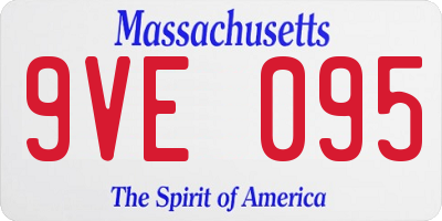 MA license plate 9VE095