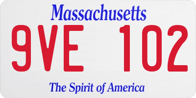 MA license plate 9VE102