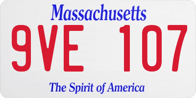 MA license plate 9VE107