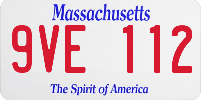 MA license plate 9VE112