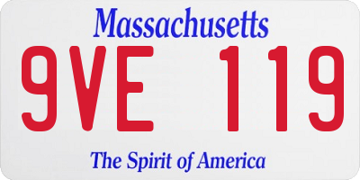 MA license plate 9VE119