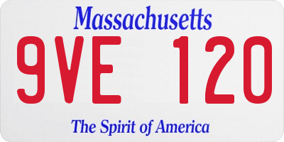 MA license plate 9VE120