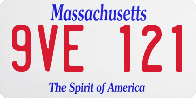 MA license plate 9VE121