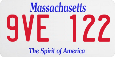 MA license plate 9VE122