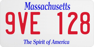 MA license plate 9VE128