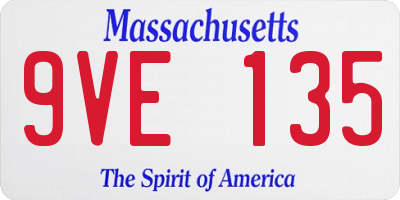 MA license plate 9VE135