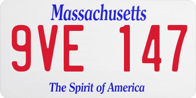 MA license plate 9VE147
