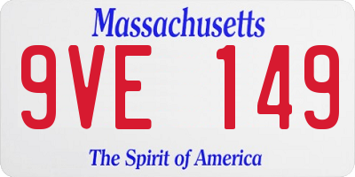 MA license plate 9VE149
