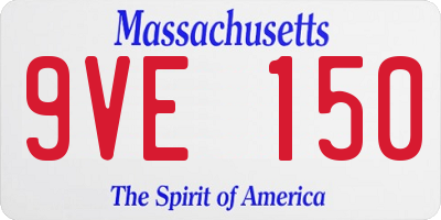 MA license plate 9VE150