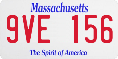 MA license plate 9VE156