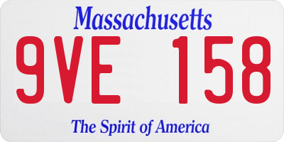 MA license plate 9VE158