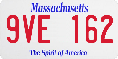 MA license plate 9VE162