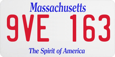 MA license plate 9VE163