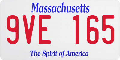 MA license plate 9VE165