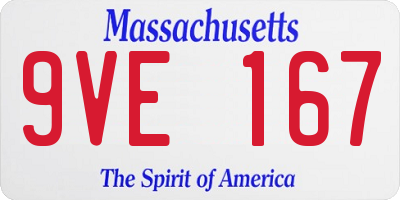 MA license plate 9VE167