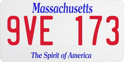 MA license plate 9VE173