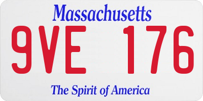MA license plate 9VE176
