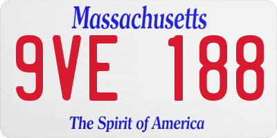 MA license plate 9VE188