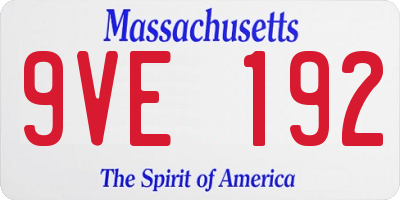 MA license plate 9VE192
