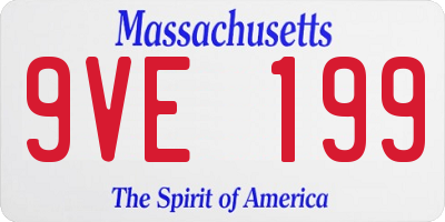 MA license plate 9VE199