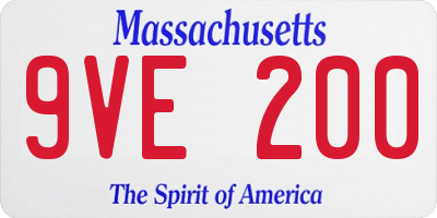 MA license plate 9VE200