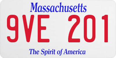 MA license plate 9VE201