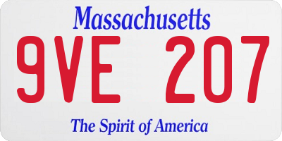 MA license plate 9VE207