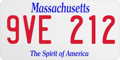 MA license plate 9VE212