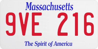 MA license plate 9VE216