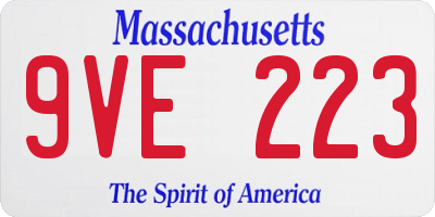 MA license plate 9VE223