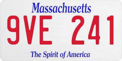 MA license plate 9VE241